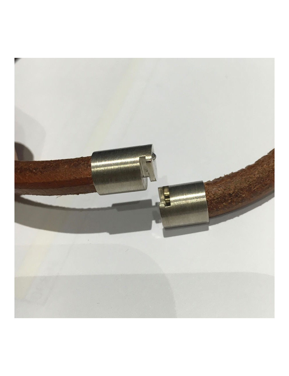 HERMES brown leather choker