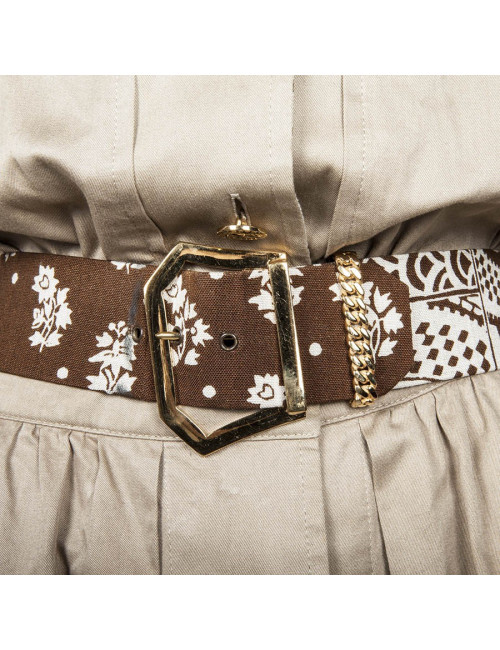 Robe CHANEL vintage beige et marron