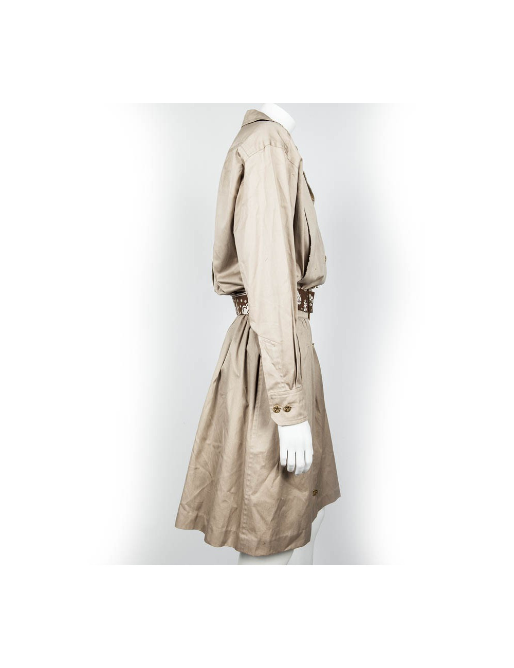 Robe CHANEL vintage beige et marron
