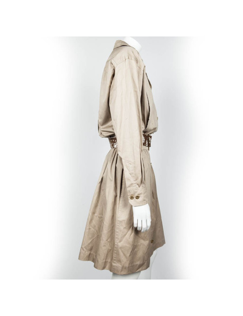 Robe CHANEL vintage beige et marron