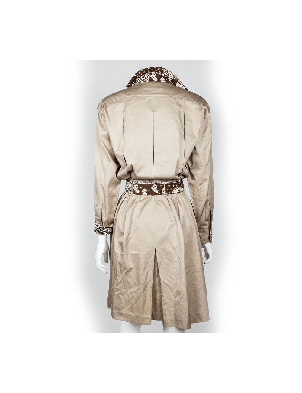 Robe CHANEL vintage beige et marron