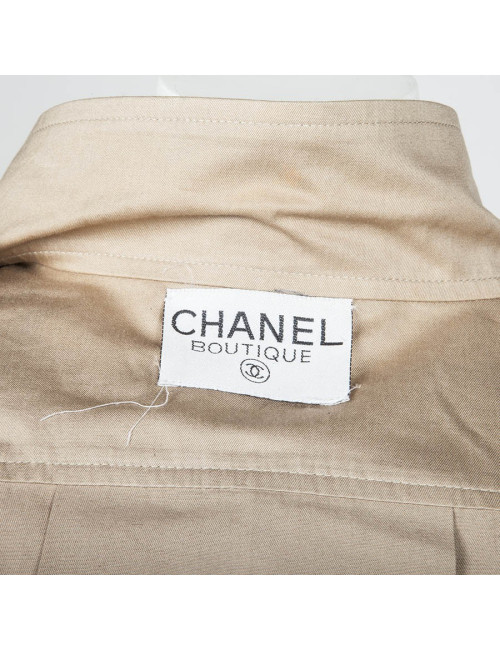 Robe CHANEL vintage beige et marron