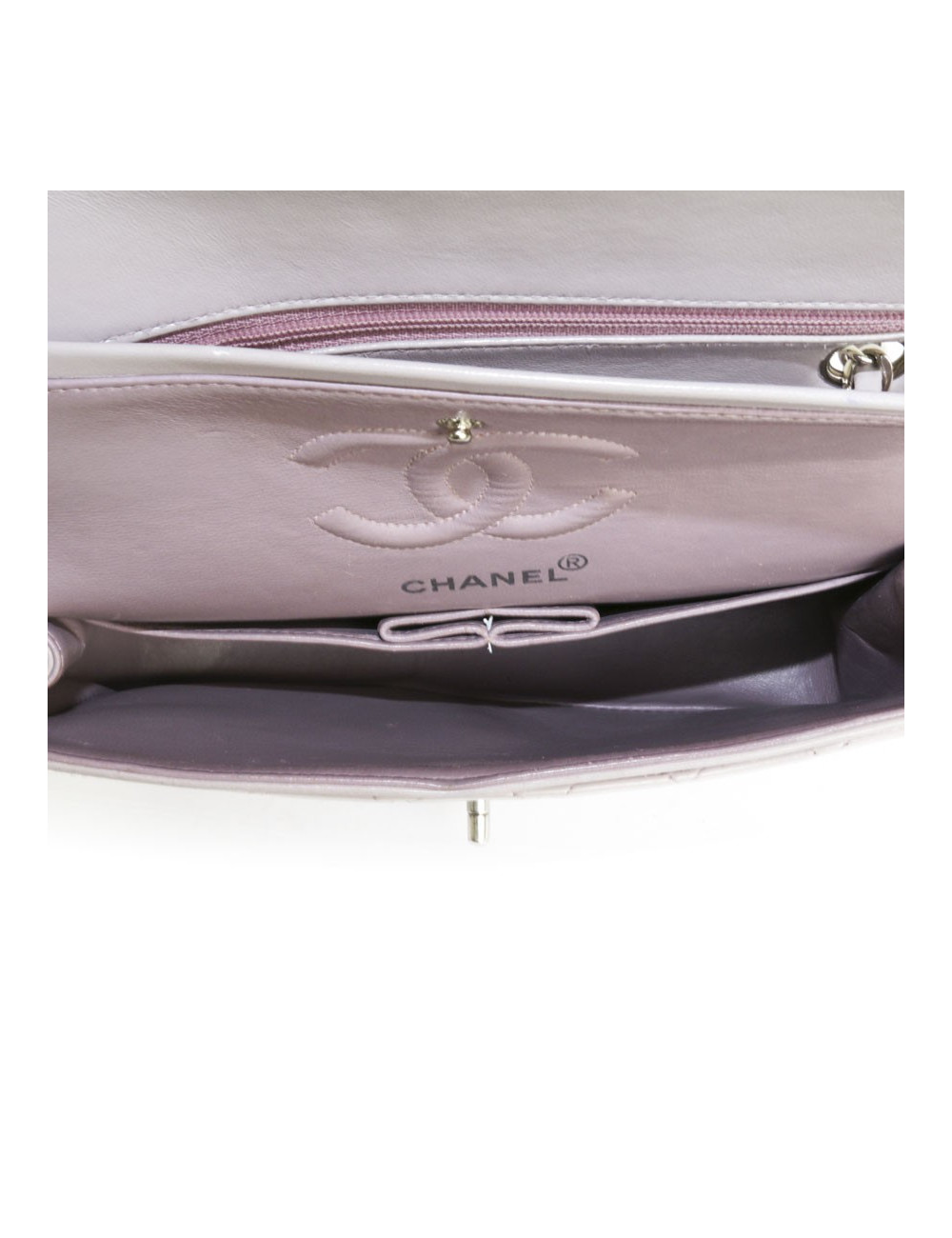 Timeless CHANEL purple lambskin bag