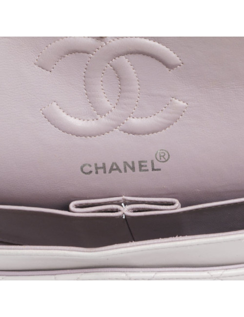 Sac timeless CHANEL cuir d'agneau mauve