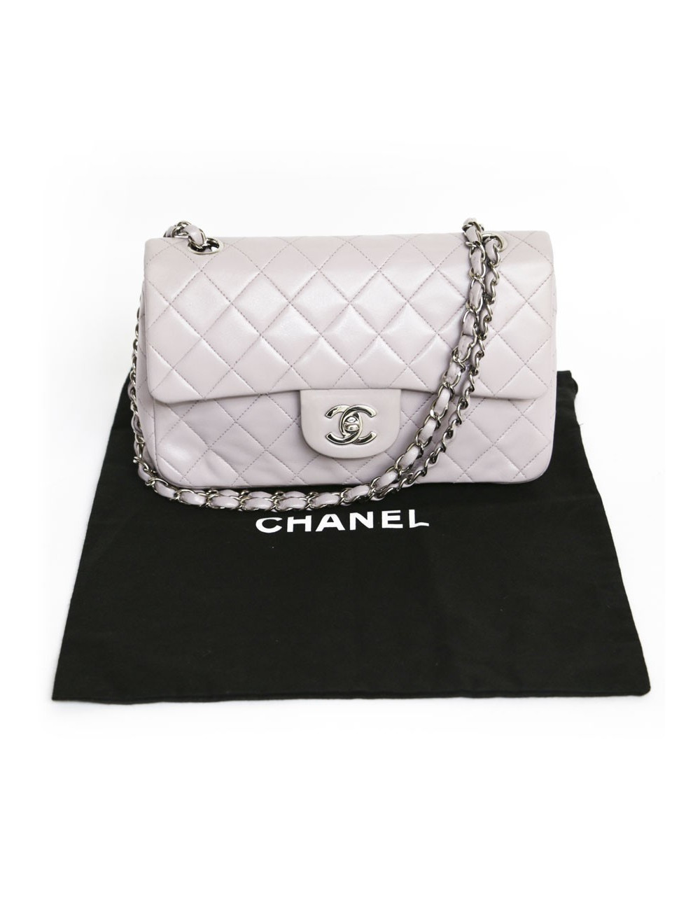 Timeless CHANEL purple lambskin bag