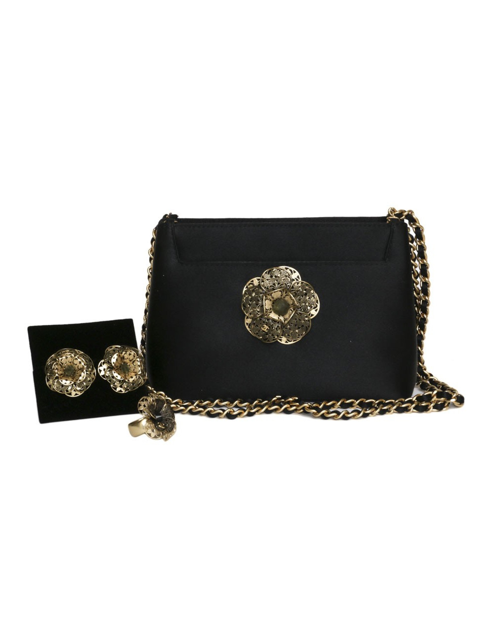 Sac du soir CHANEL avec Boucles d'oreille et bague