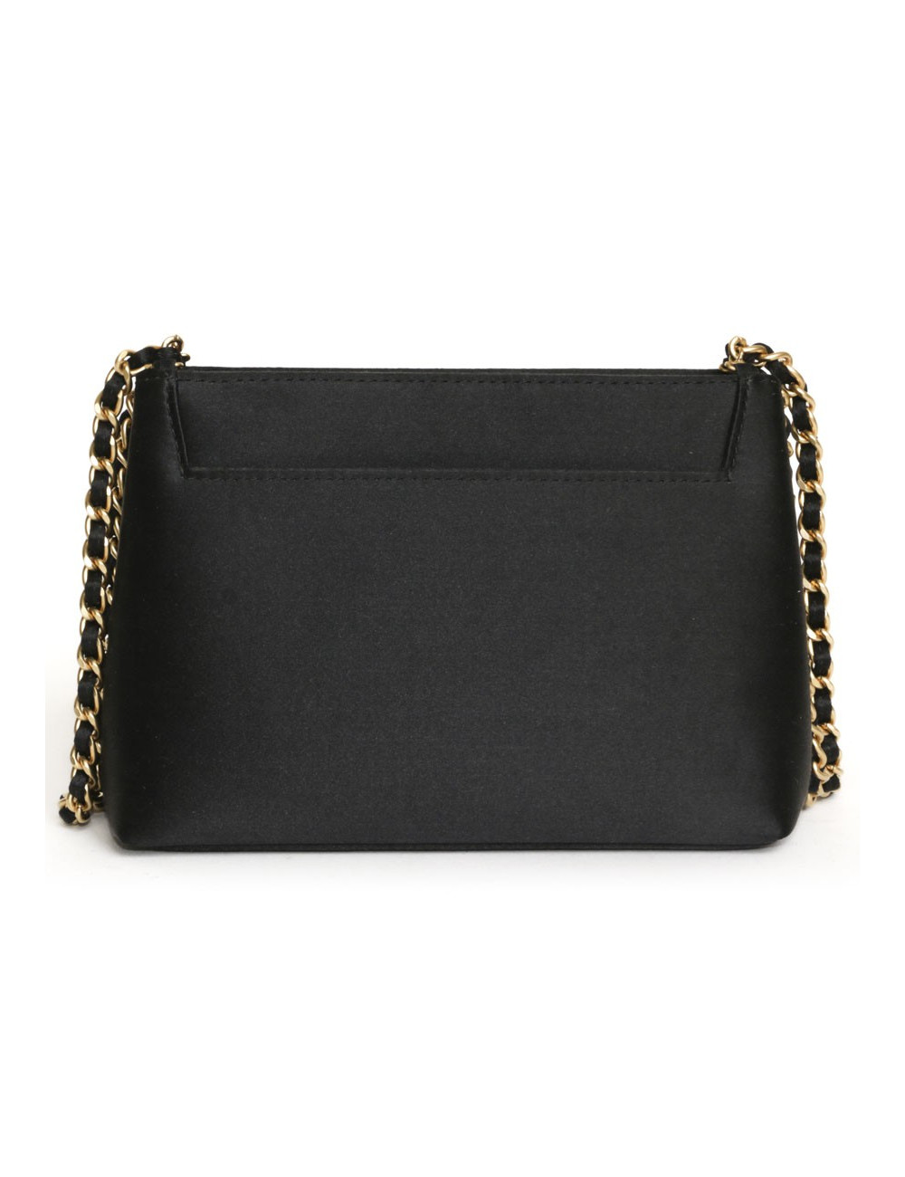 CHANEL Set evening bag in black satin with earrings and ring