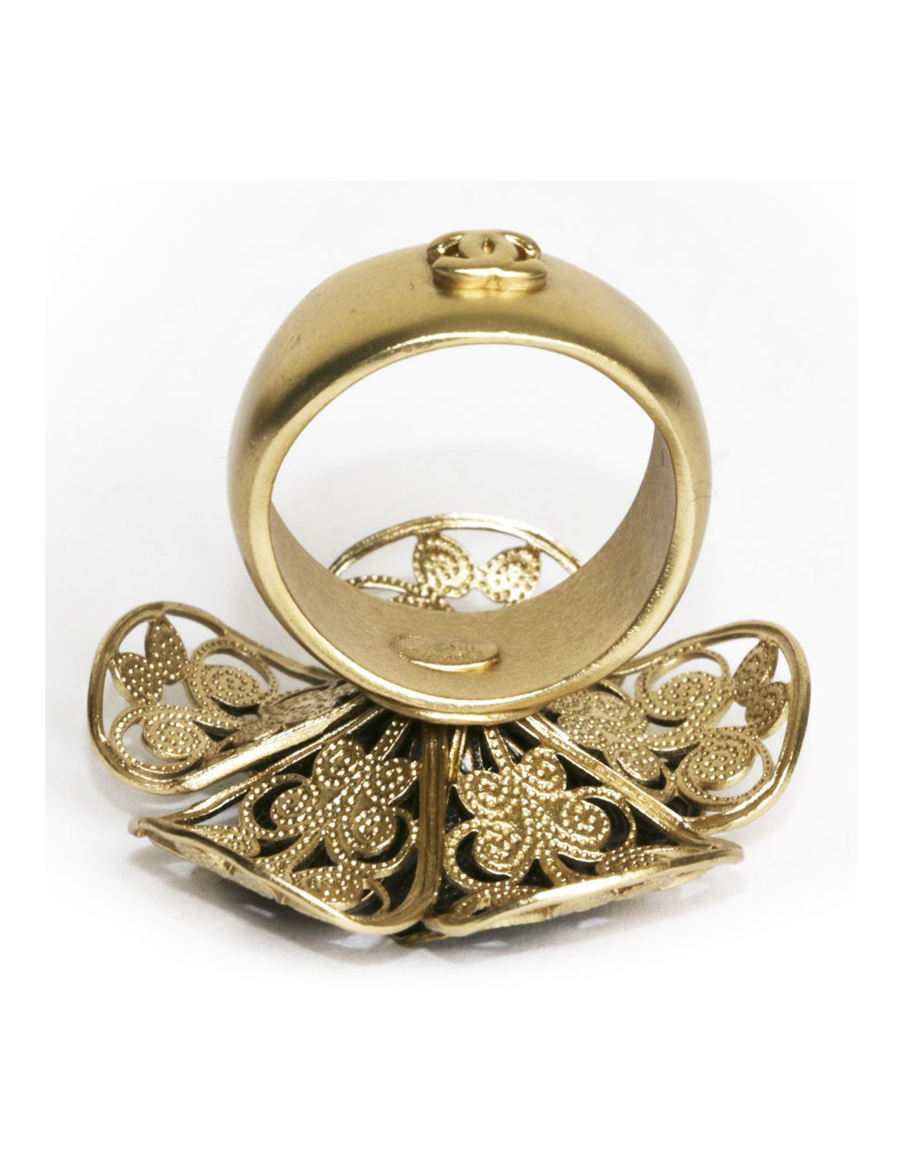 CHANEL Set evening bag in black satin with earrings and ring