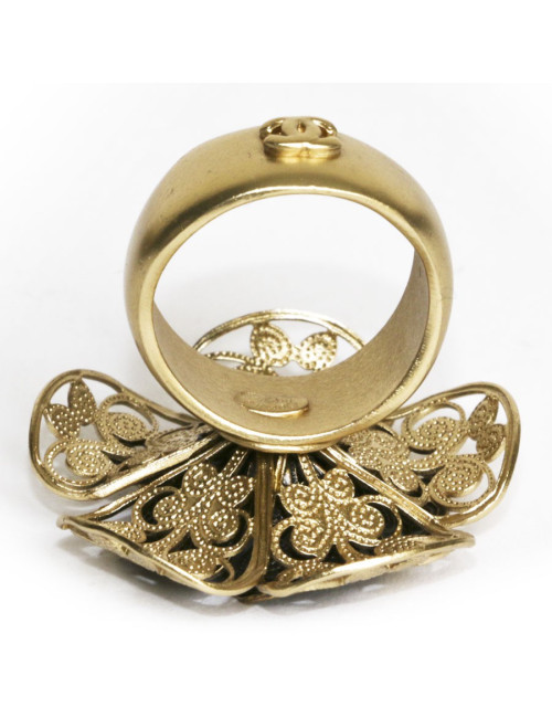 CHANEL Set evening bag in black satin with earrings and ring