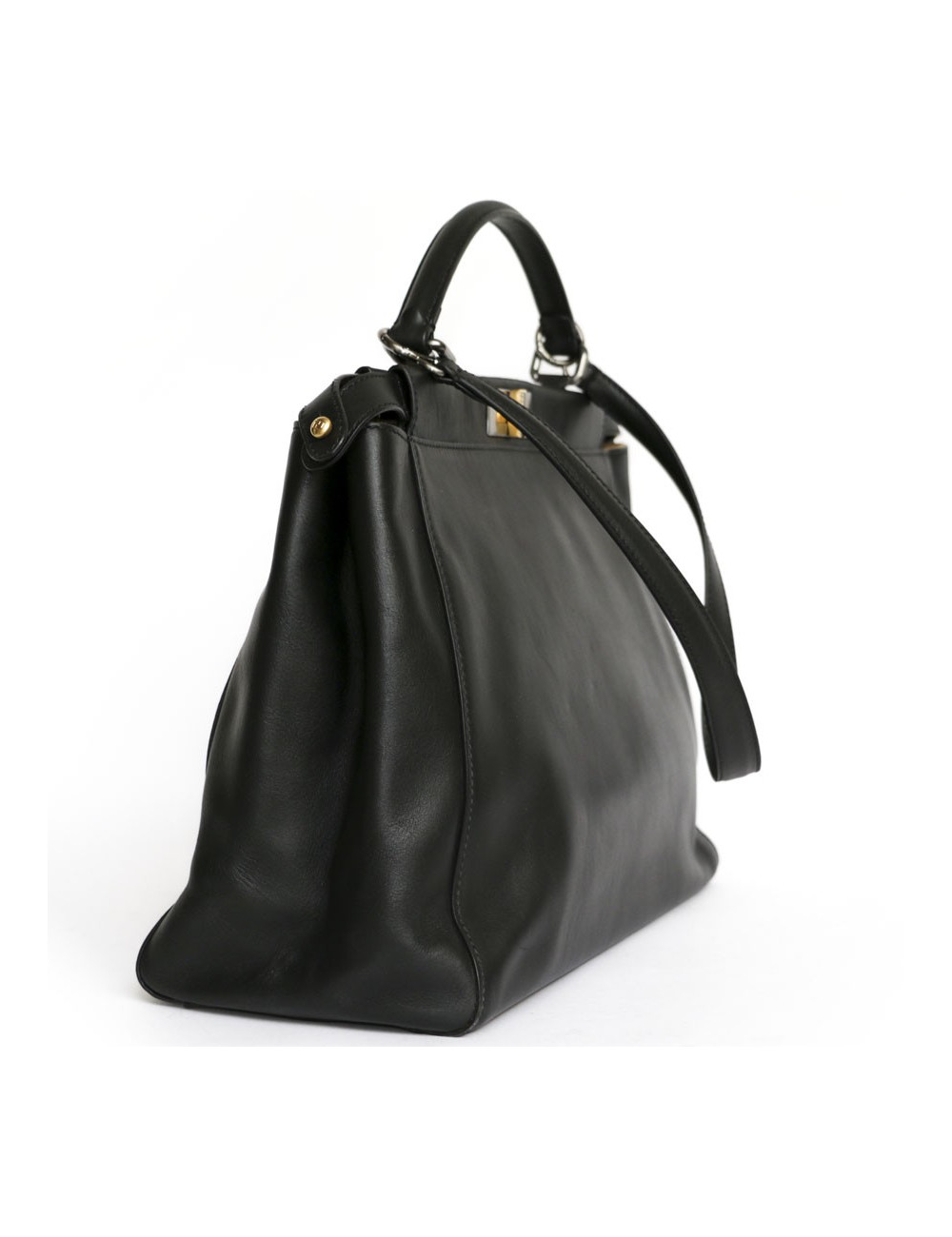 Sac Peekaboo FENDI cuir d'agneau noir