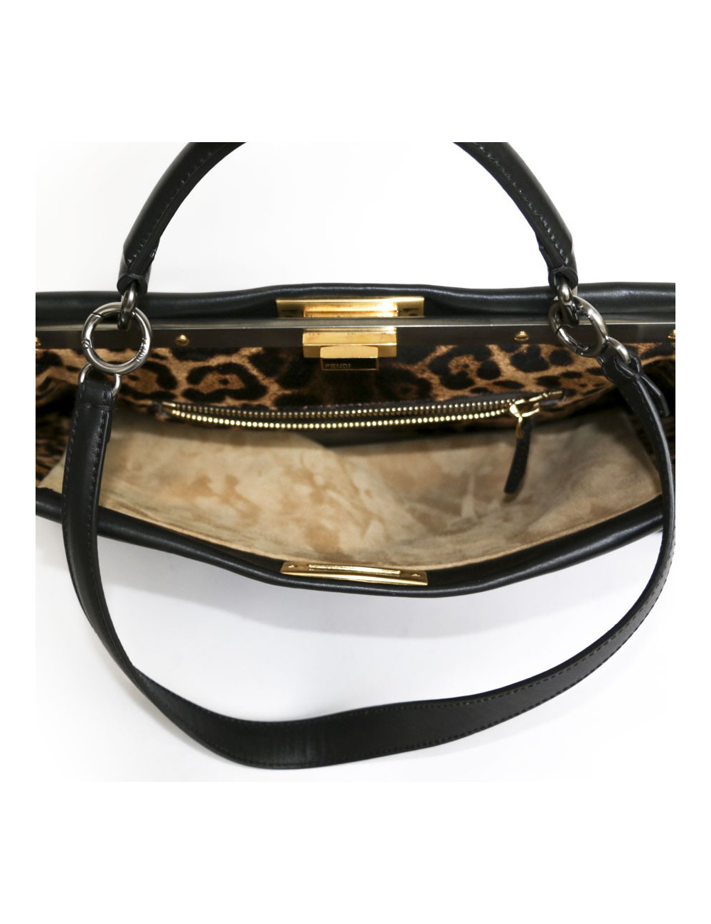 Peekaboo FENDI black lambskin bag