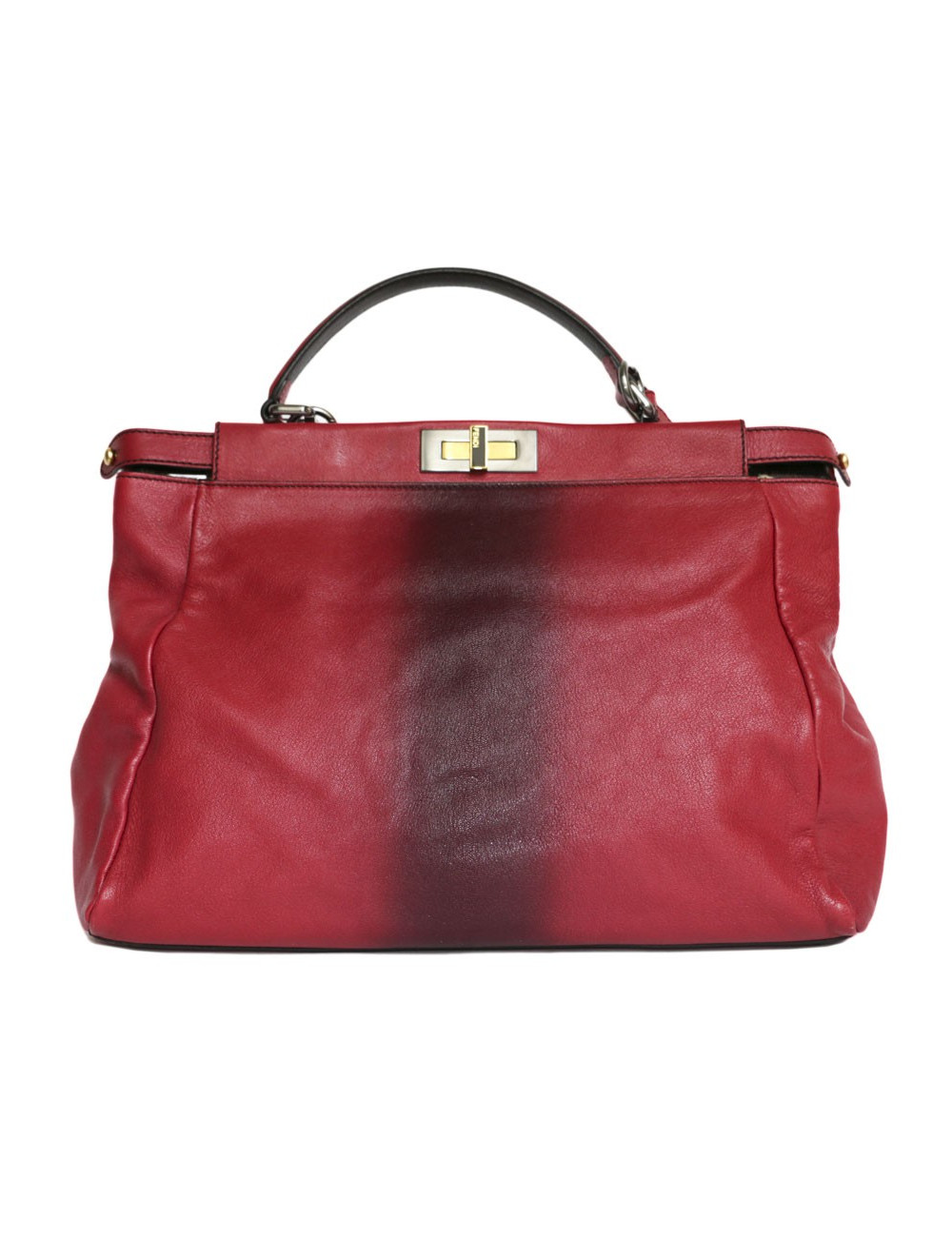 Sac Peekaboo FENDI cuir framboise 