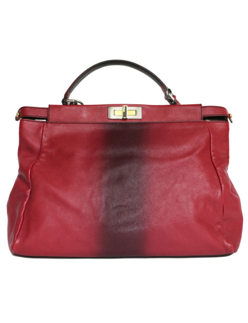 Sac Peekaboo FENDI cuir framboise 