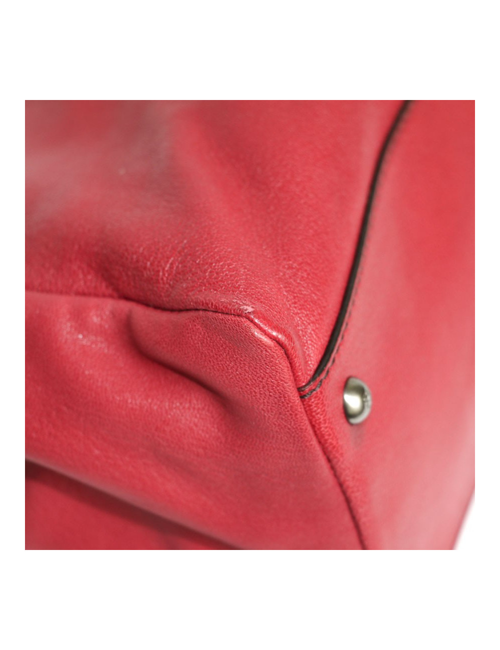 Sac Peekaboo FENDI cuir framboise 