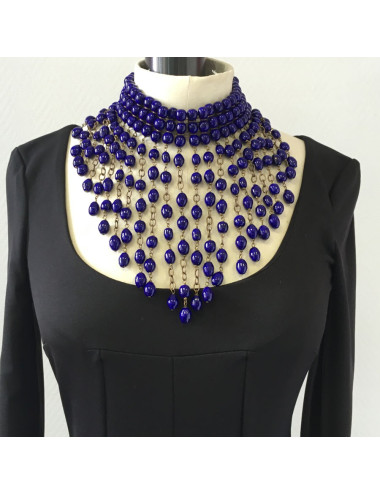 Collier MARGUERITE de VALOIS  perles saphir 2