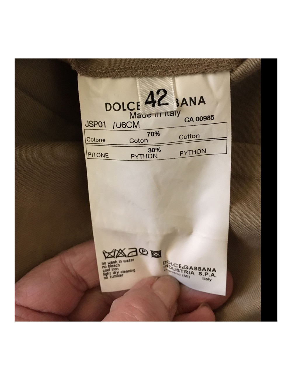 Saharienne DOLCE & GABBANA coton/python