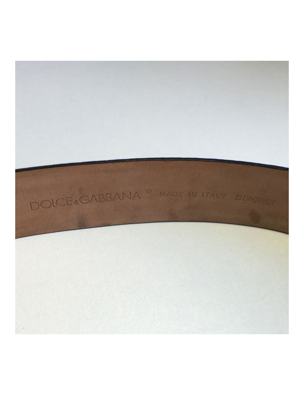 DOLCE GABBANA & leather black leather and Golden round buckle belt