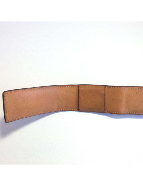 Ceinture kelly HERMES en cuir Courchevel framboise