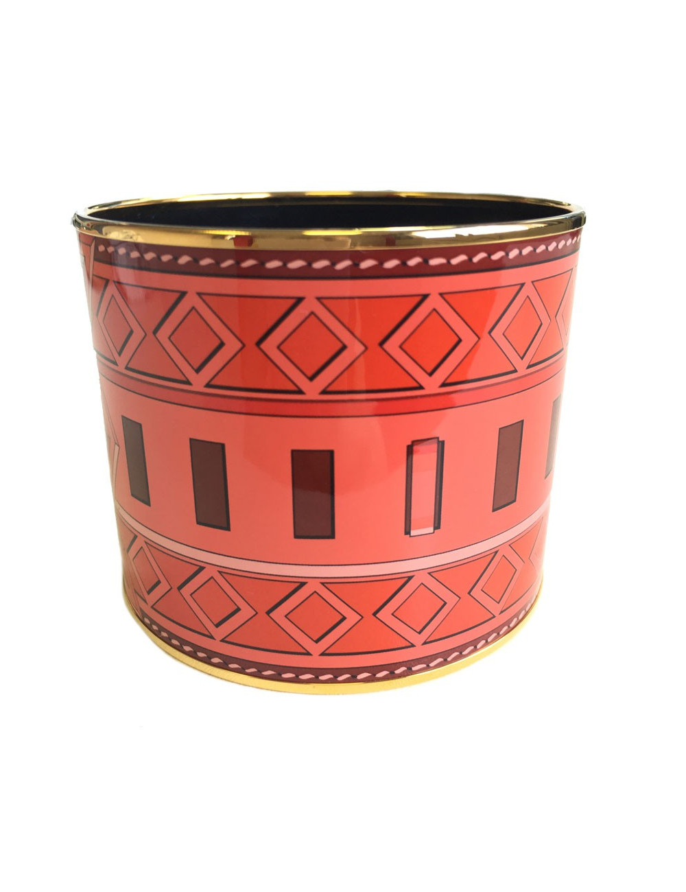 HERMES mega wide bracelet in red and pink enamel