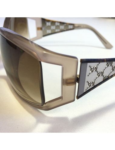 Lunettes de soleil GUCCI en plastique marron clair 2