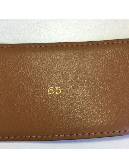 Ceinture CELINE en cuir noir et boucle argentée