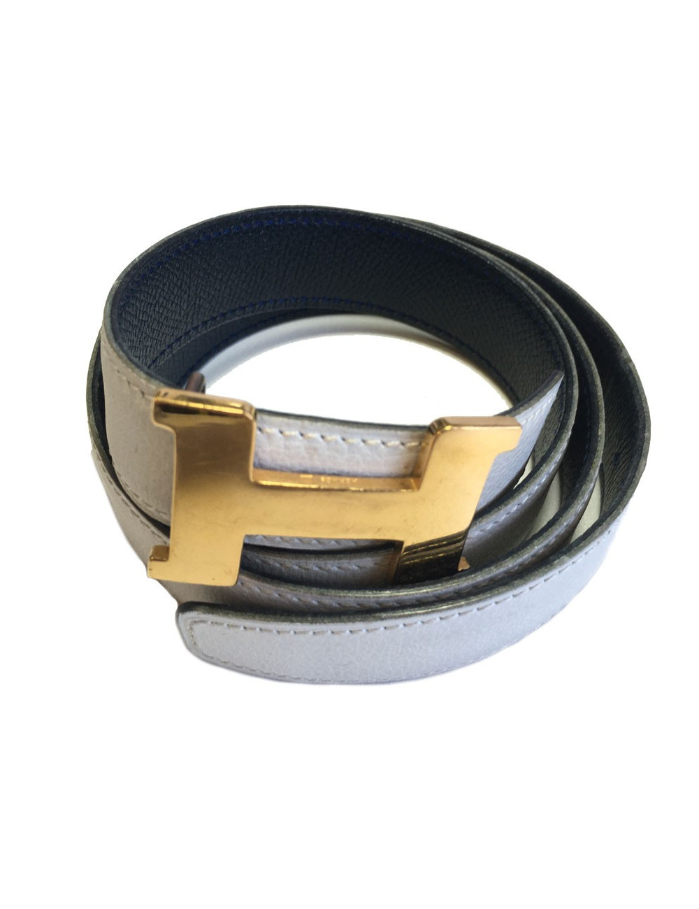 Ceinture H HERMES t 74 réversible en cuir