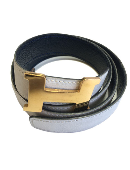 Ceinture H HERMES t 74 réversible en cuir