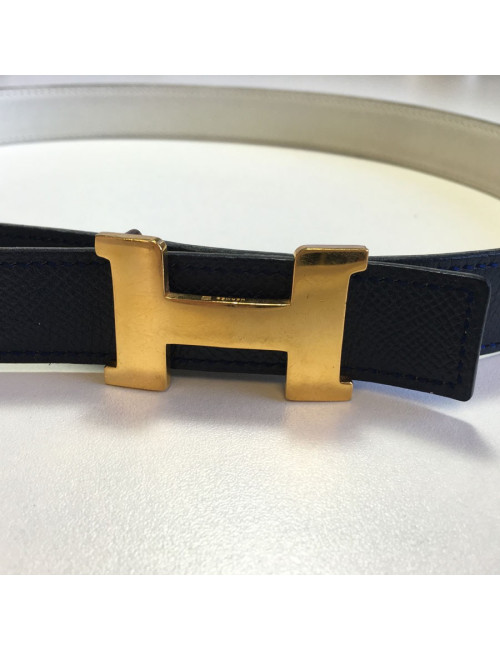 Ceinture H HERMES t 74 réversible en cuir