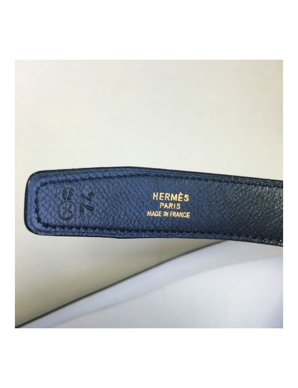 Ceinture H HERMES t 74 réversible en cuir