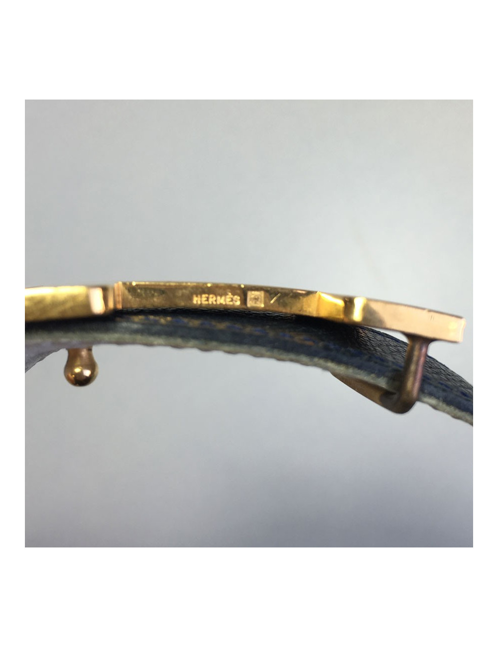 Ceinture H HERMES t 74 réversible en cuir