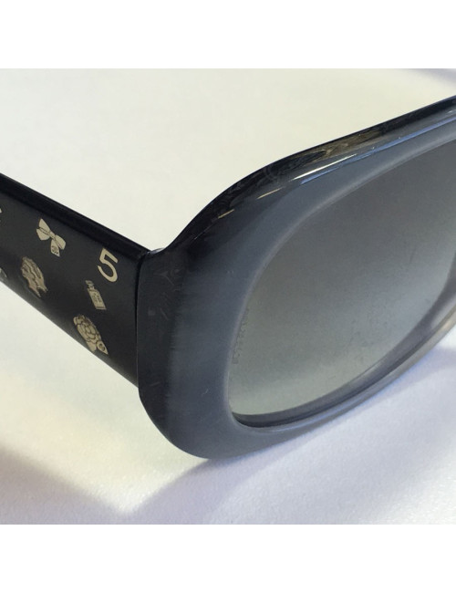 CHANEL sunglasses grey and black plastic