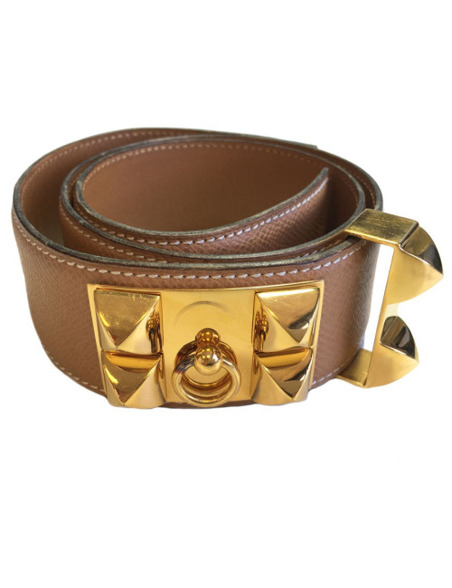 Belt Medoro CDC HERMES t 72 glossy brown leather