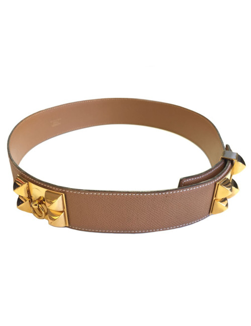 Belt Medoro CDC HERMES t 72 glossy brown leather