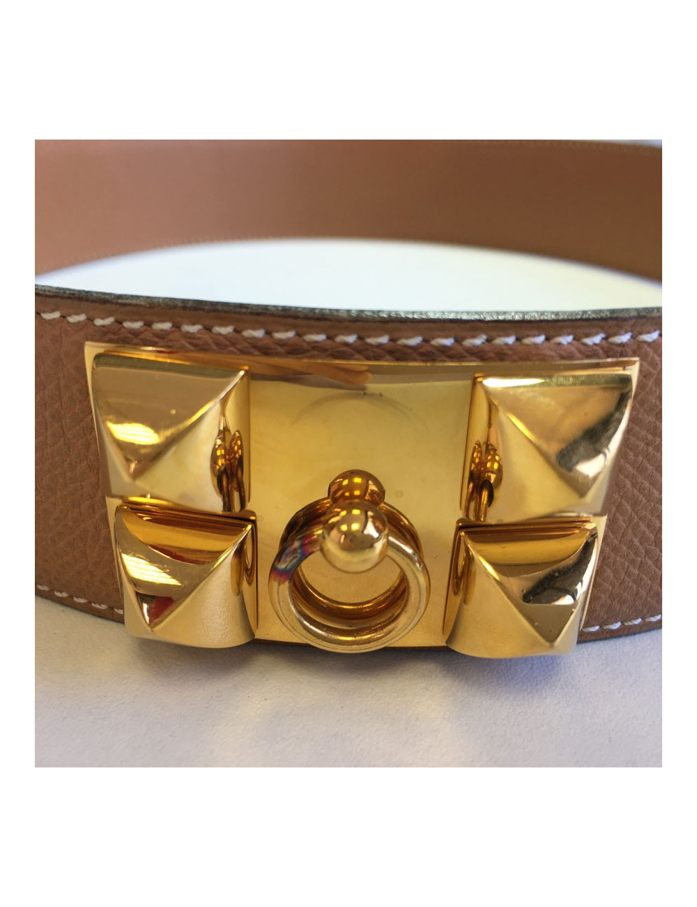 xxx Ceinture Médor CDC HERMES t 72 en cuir marron glacé 