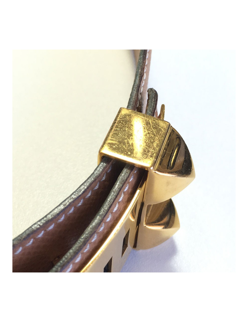 Belt Medoro CDC HERMES t 72 glossy brown leather