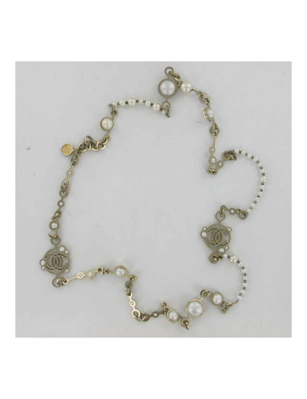 Sautoir perles en pâte de verre CHANEL