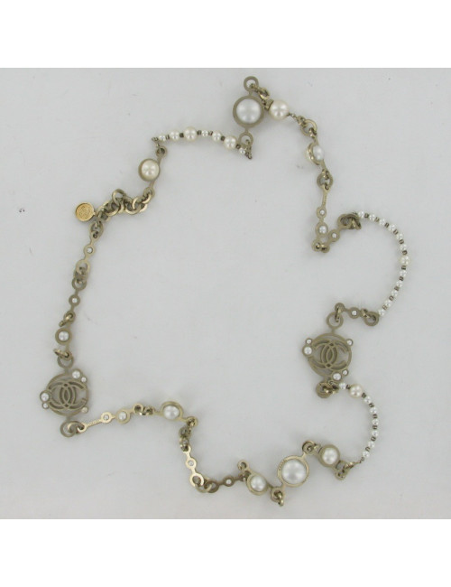 Sautoir perles en pâte de verre CHANEL