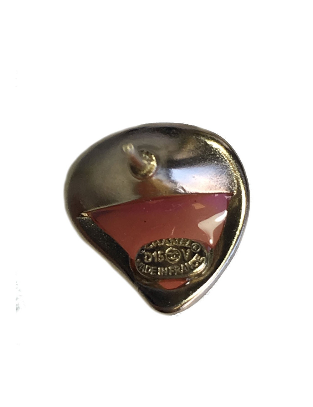 CHANEL Golden nails and multicolored resin earrings