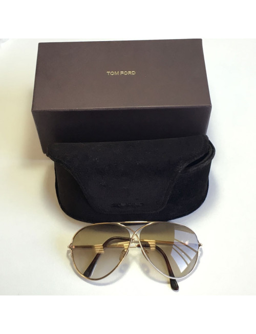 Lunettes de soleil TOM FORD doré et verres marrons