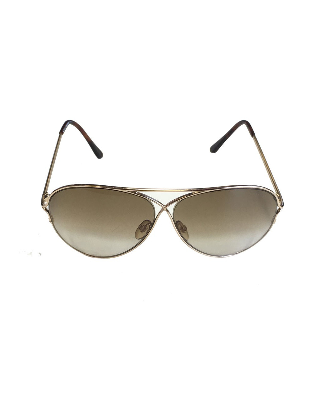Lunettes de soleil TOM FORD doré et verres marrons