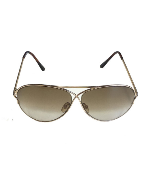 Lunettes de soleil TOM FORD doré et verres marrons