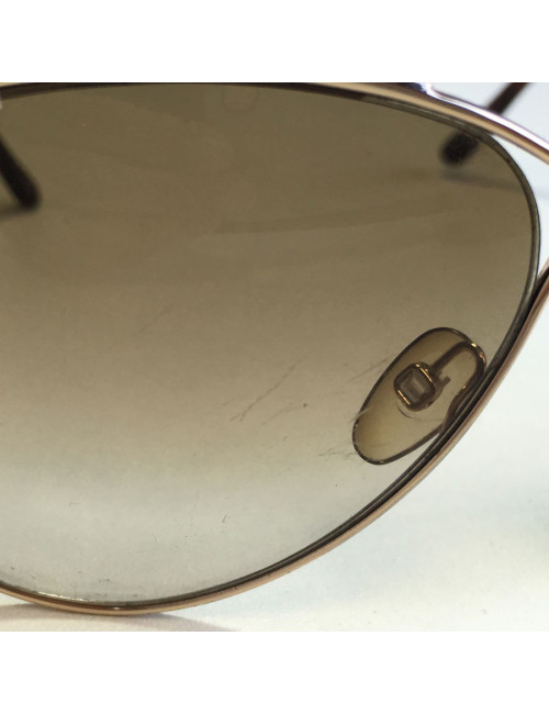 Lunettes de soleil TOM FORD doré et verres marrons