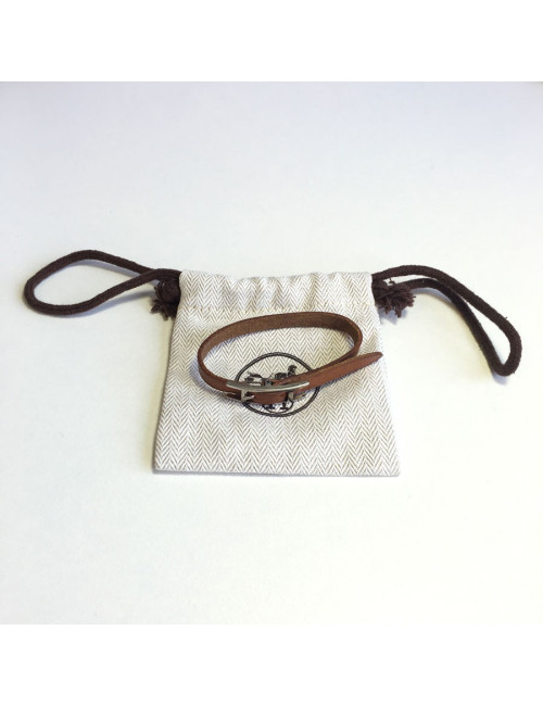 Bracelet HERMES  cuir naturel