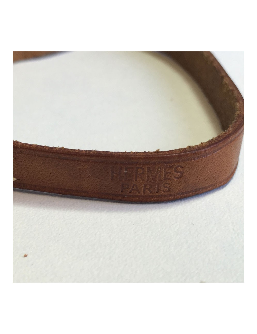 Bracelet HERMES  en cuir naturel
