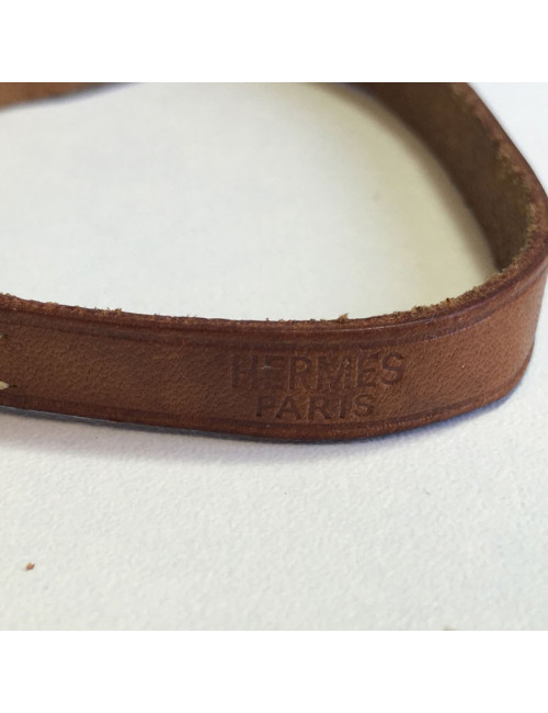 Bracelet HERMES  en cuir naturel