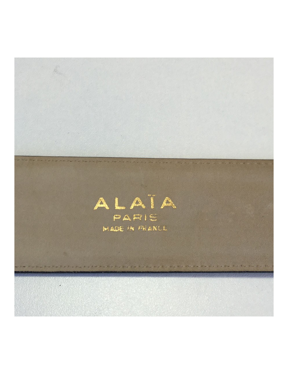 Ceinture ALAIA en cuir gris foncé T75