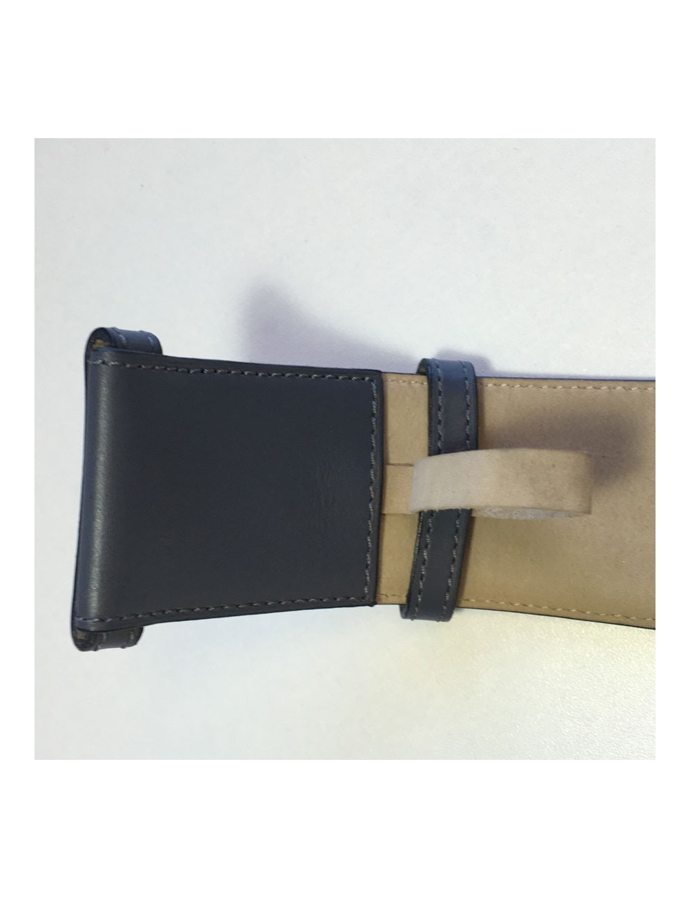  ALAÏA belt in dark gray leather size 75 FR