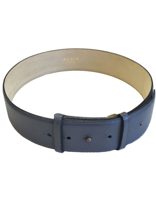 Ceinture ALAIA en cuir gris foncé T75
