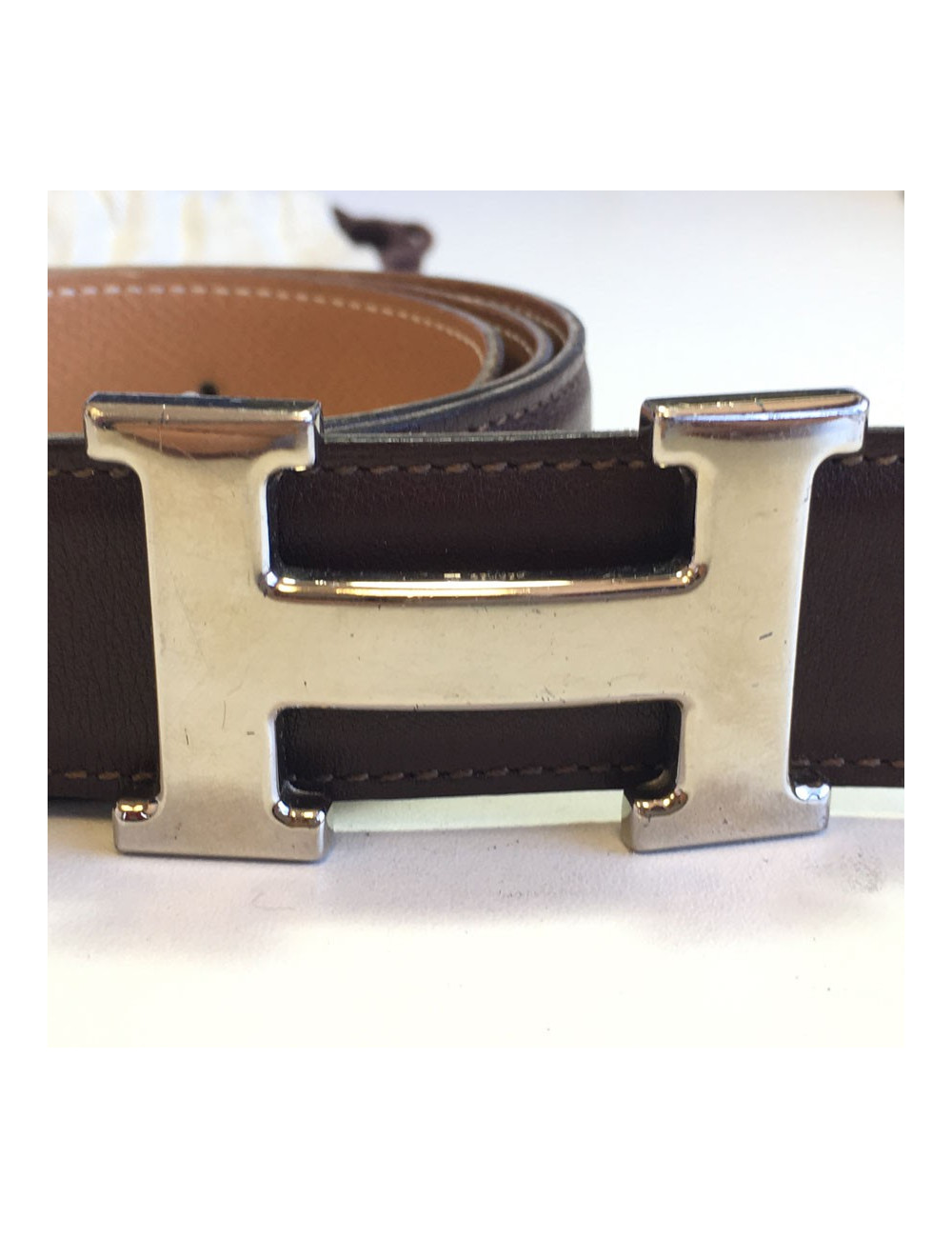 Ceinture H HERMES T 76 réversible