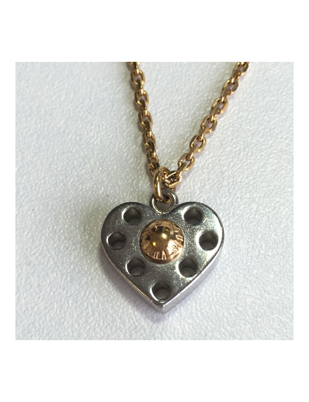 Collier double LOUIS VUITTON en métal doré et argenté